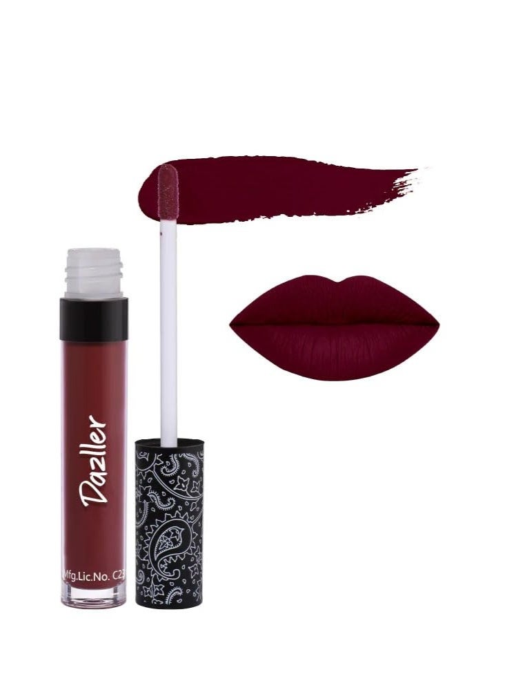 دازلير أحمر شفاه دازلر سريع الجفاف يدوم طوال اليوم | مرطب بزبدة الكوكوم | لا يترك أثراً ولا يتلطخ | يدوم 8 ساعات | أحمر شفاه سائل للنساء | QDLC030 بورغندي داكن | 6 غرام - Image 1